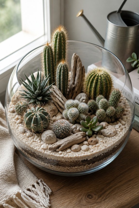 cactus terrariums low maintenance decor