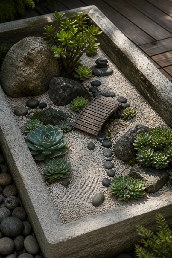 calm simple succulent garden