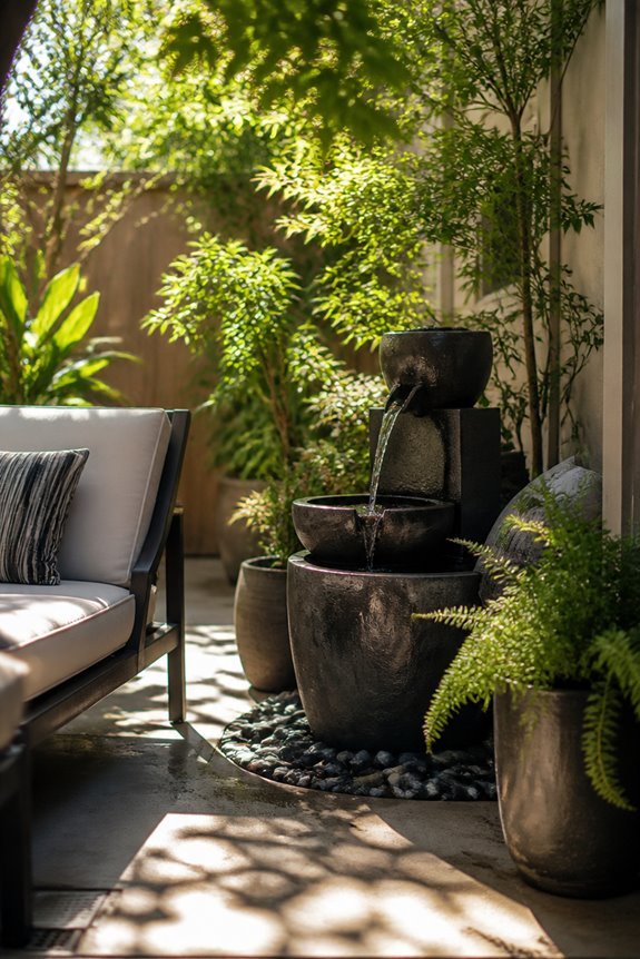 calming fountain for tranquility