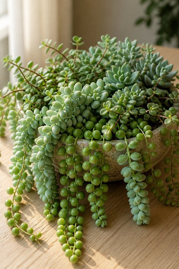 cascading succulents create impact