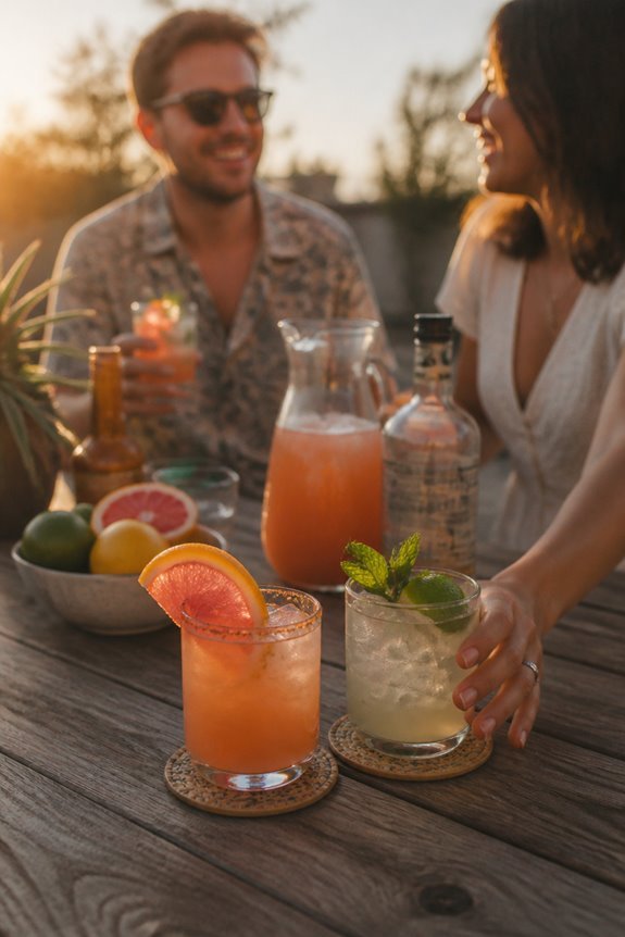 casual cocktail hour setup