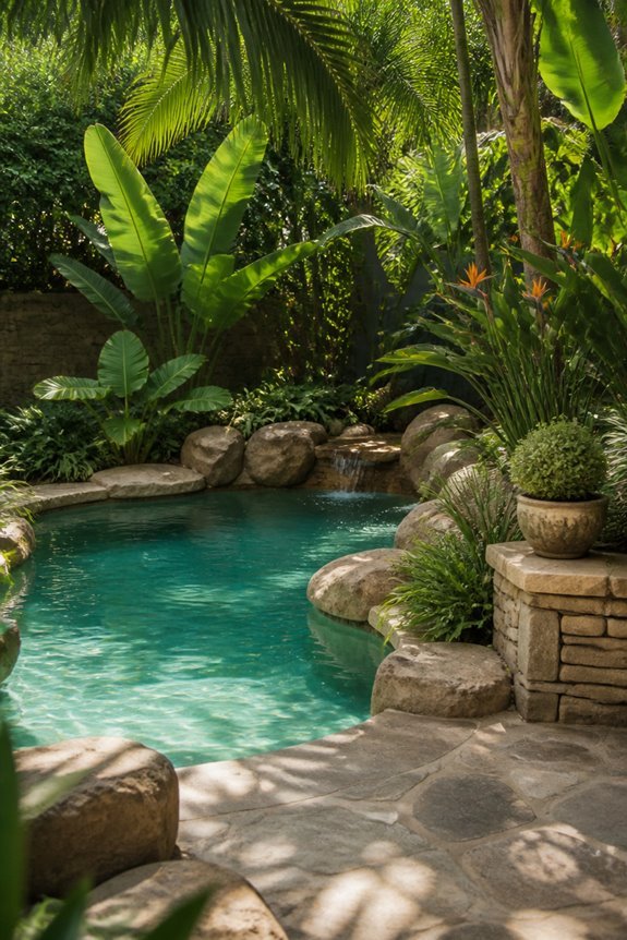 chic tropical pool oasis