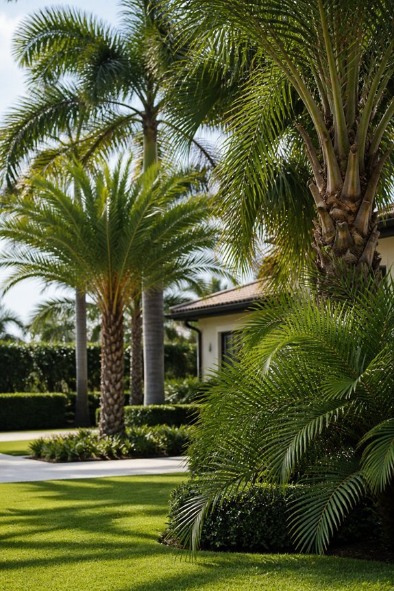 clustered palms enhance depth