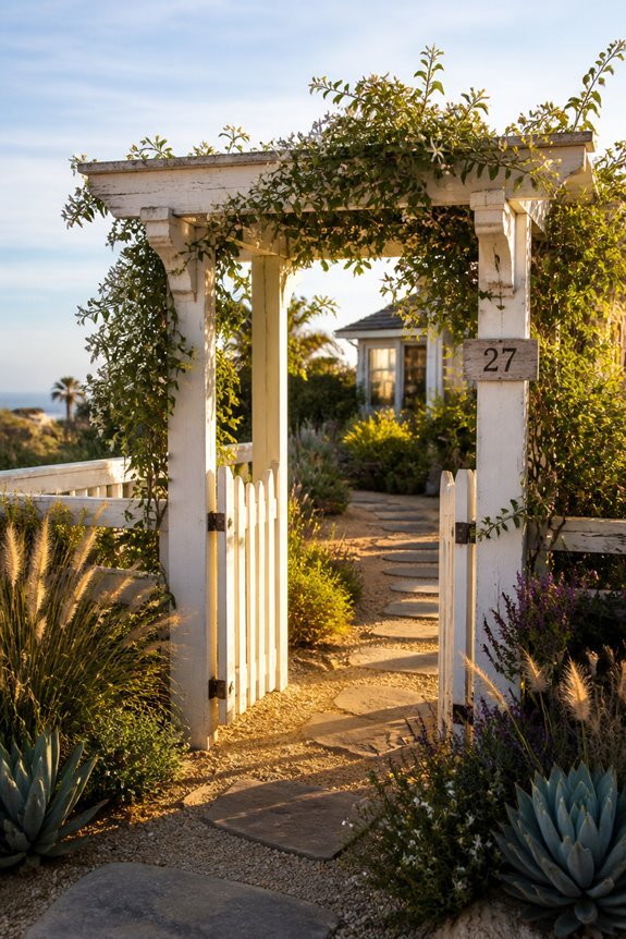 coastal gate with vines