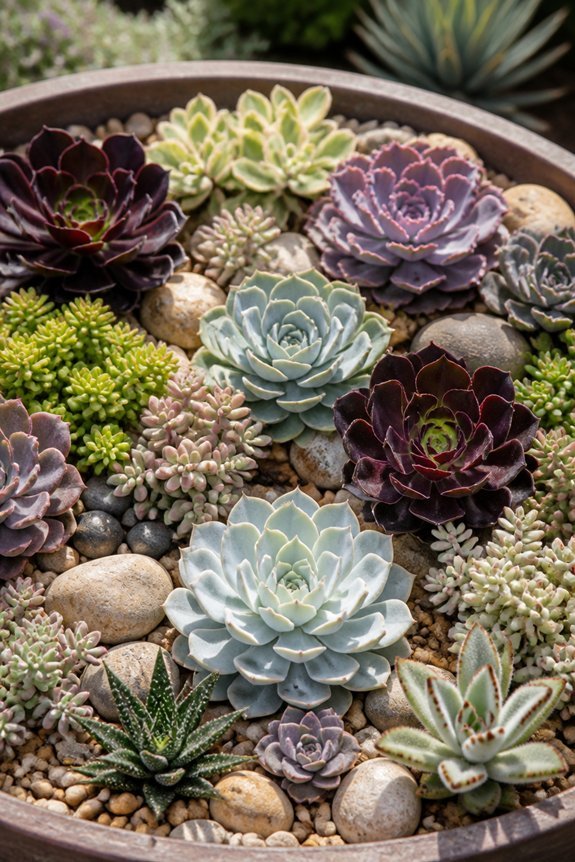 color contrast in succulents