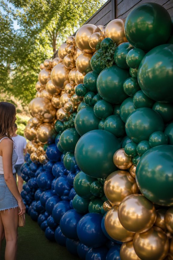colorful balloon wall backdrop