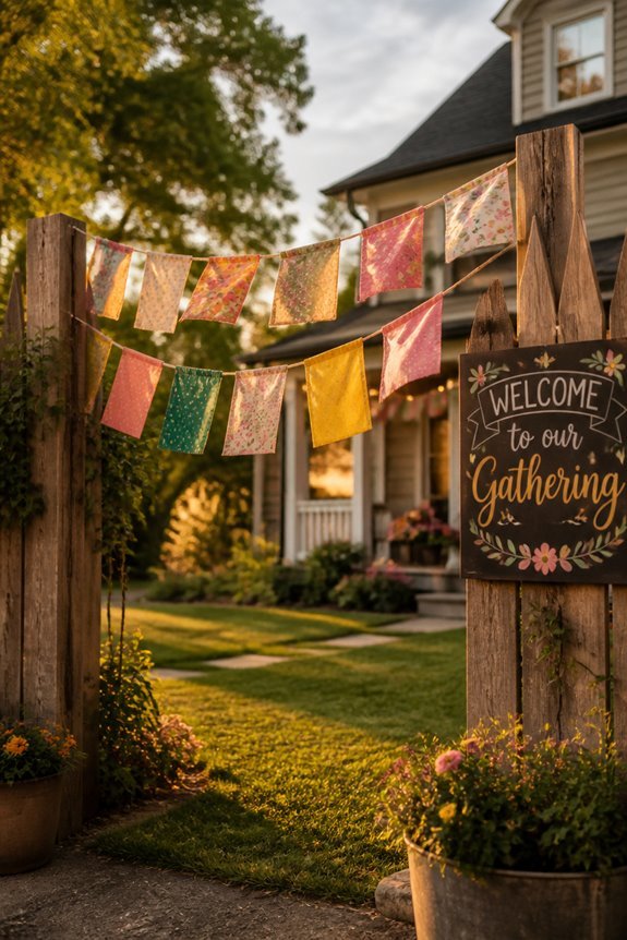 colorful banners and signage
