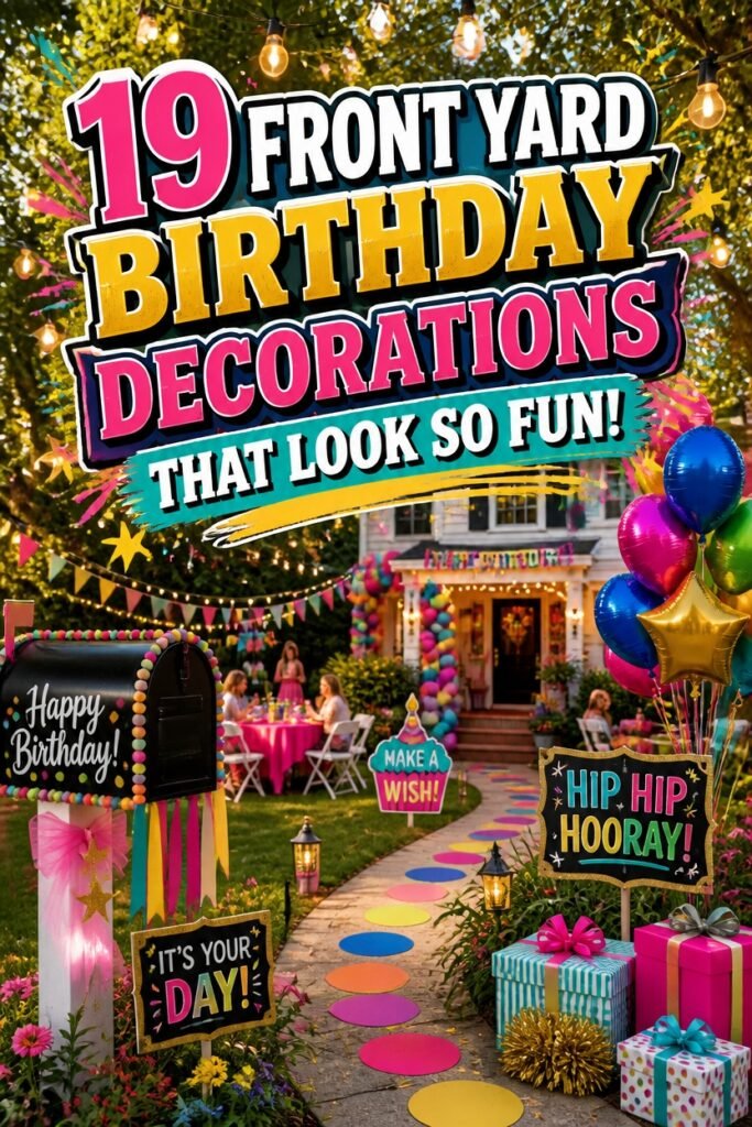 colorful outdoor birthday decor