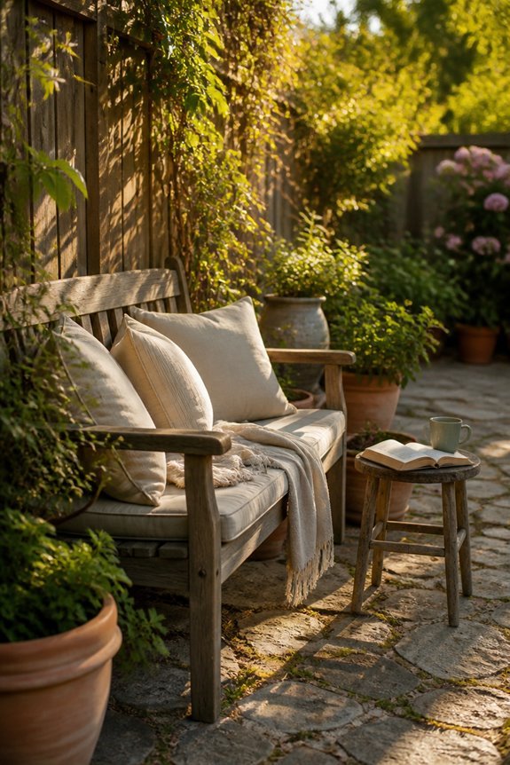 cozy bench or loveseat