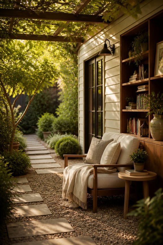 cozy plant filled reading nook