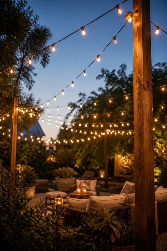 cozy string lights ambiance