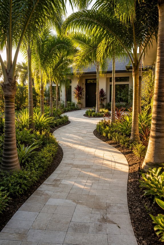 curved pathways enhance landscaping