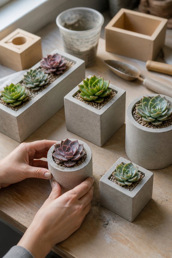 custom concrete succulent planters