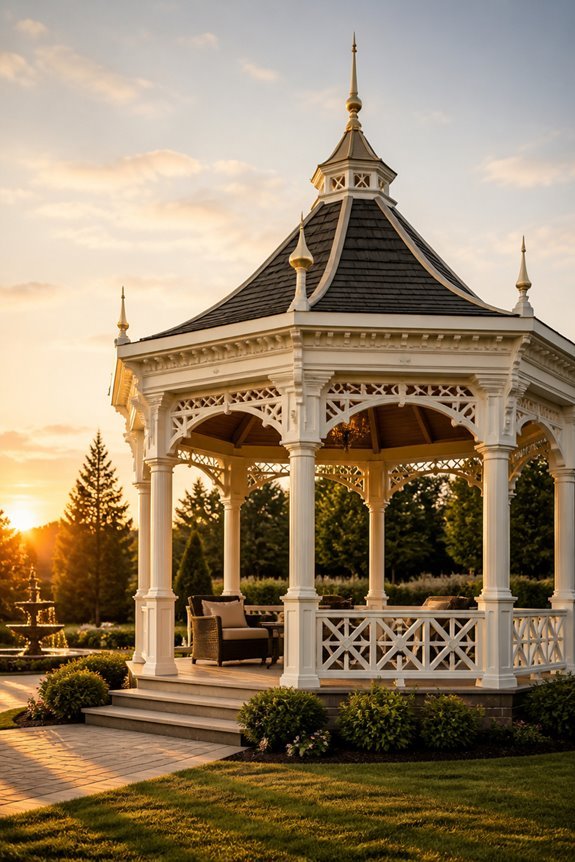 decorative gazebo with finials