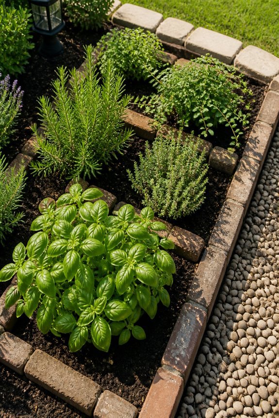 defined edges for herb beds