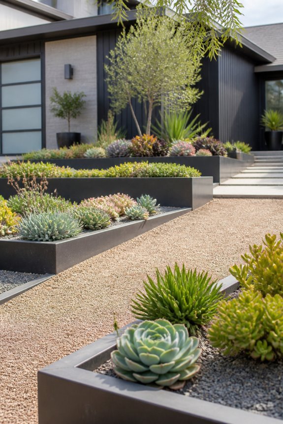defined succulent garden borders