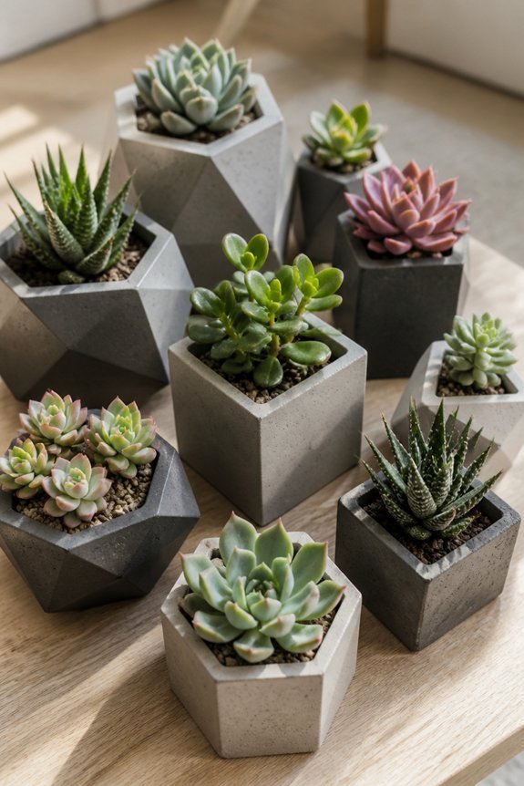 diy modern concrete planters
