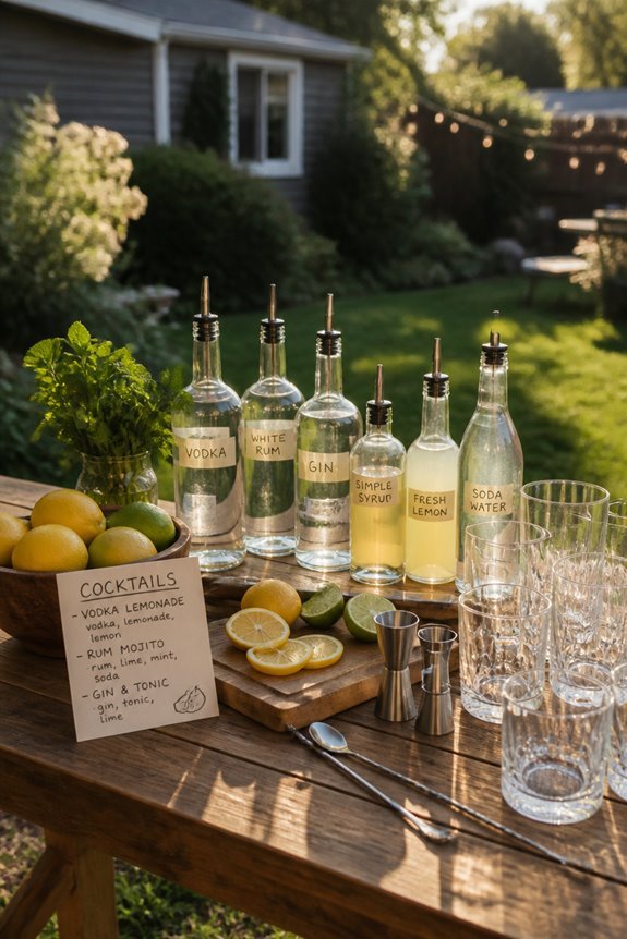 diy self service cocktail bar