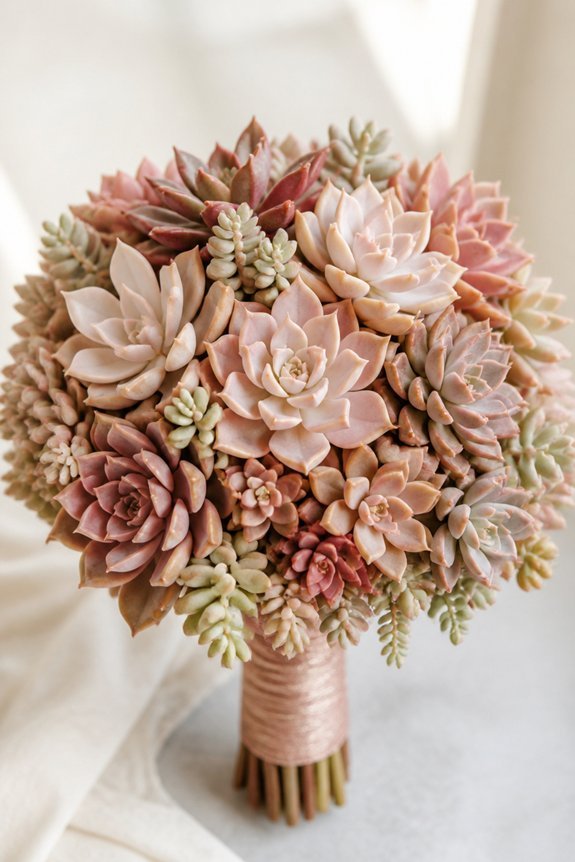 drought resistant blush succulent bouquet