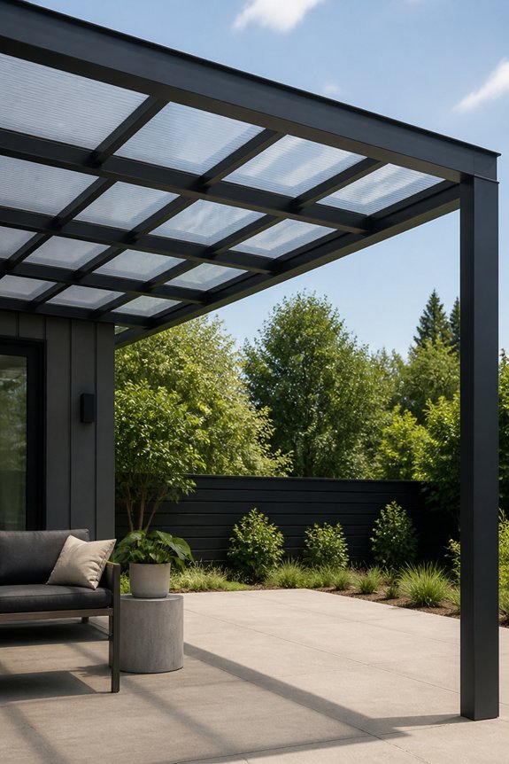 durable pergolas with polycarbonate roofs
