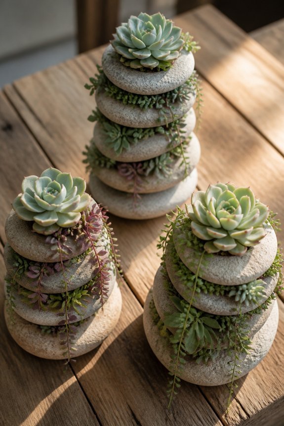 earthy succulent stone towers