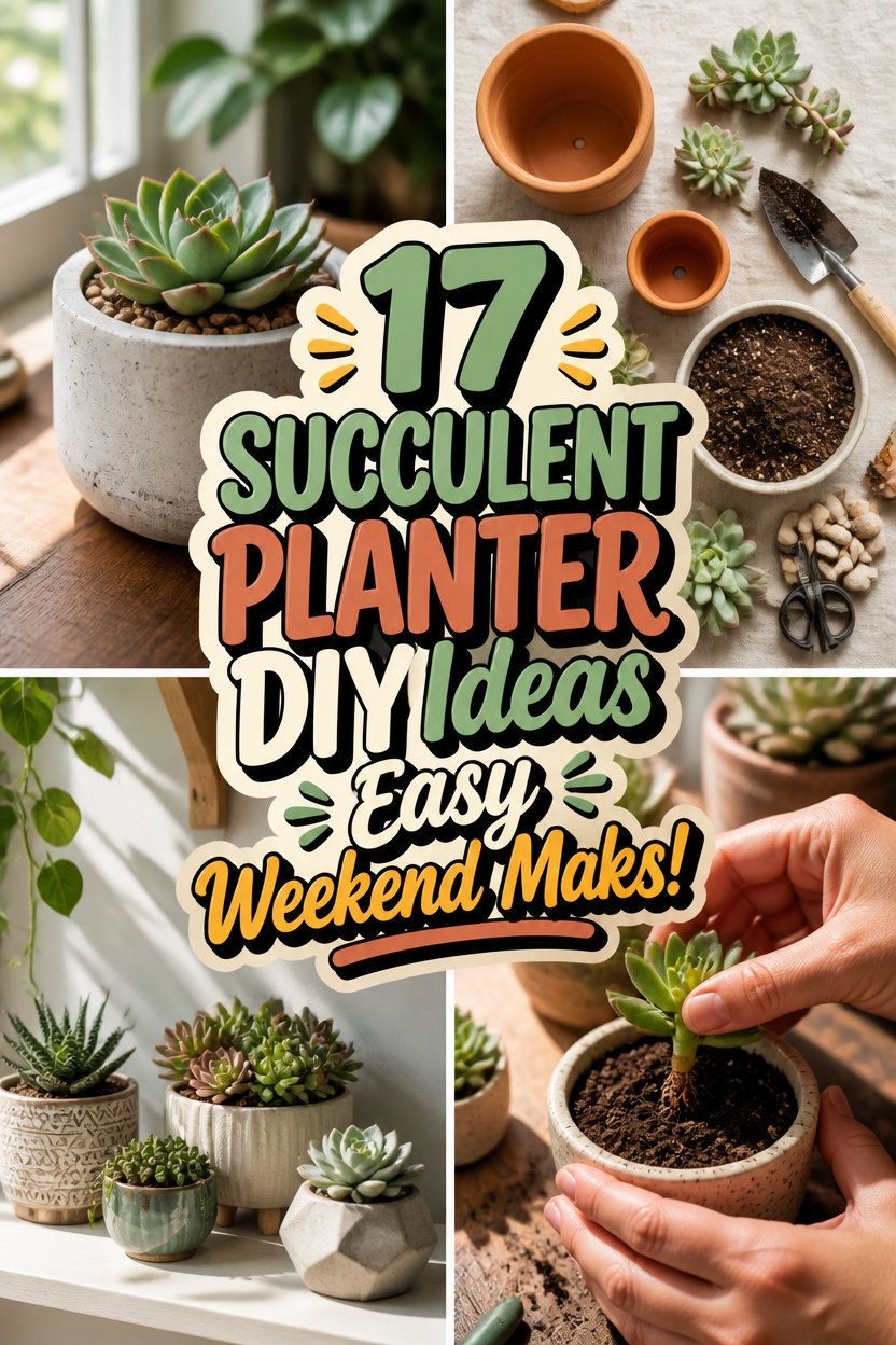 17 SUCCULENT PLANTER DIY Ideas Easy Weekend Make!