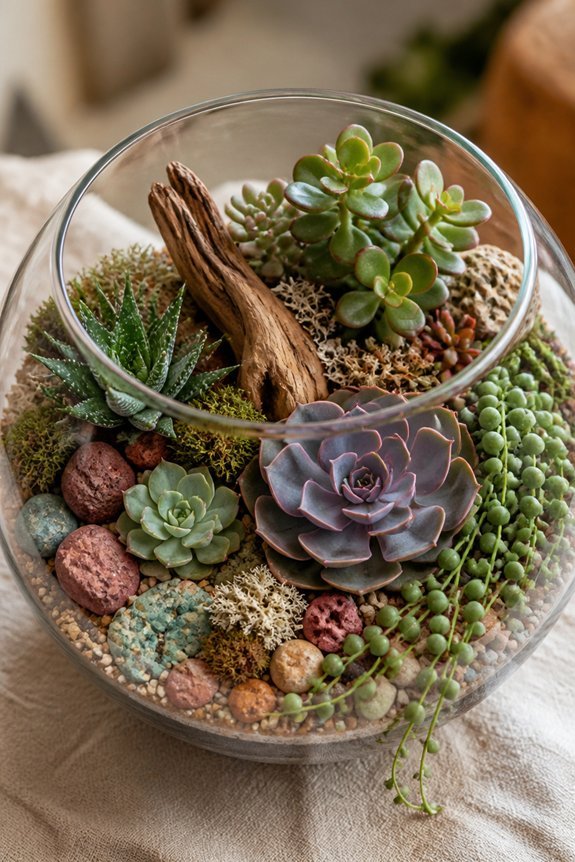 eclectic bohemian terrarium design