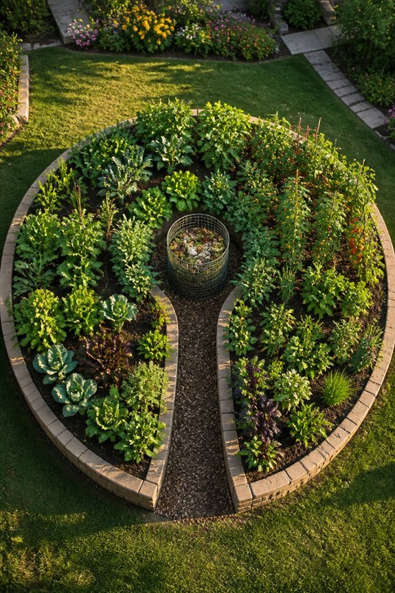 efficient circular garden design