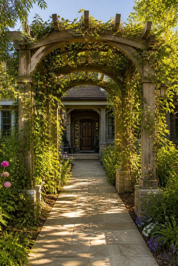 elegant entrance with greenery