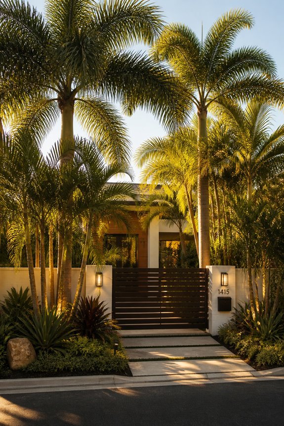 elegant privacy with palms