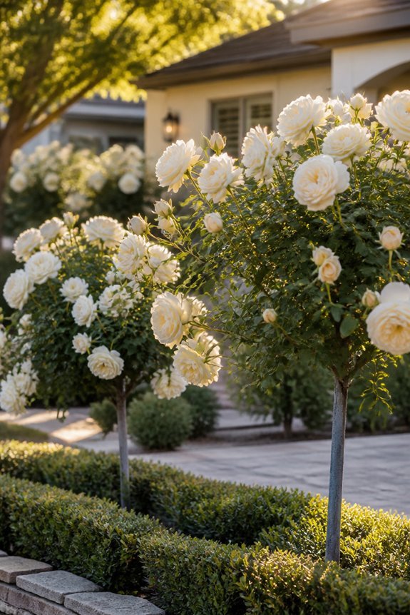 elegant white cream roses