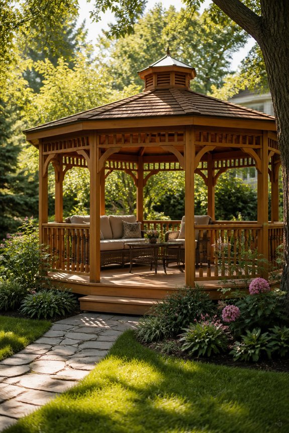 elegant wooden gazebo retreat