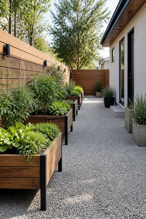 elevated planters weed free beauty