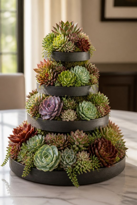 elevated succulents create drama
