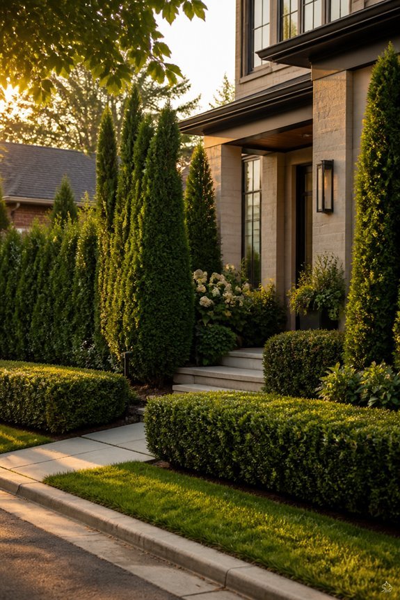 evergreens enhance border aesthetics