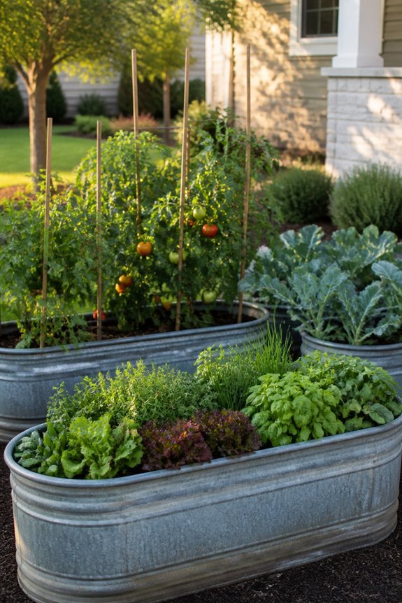 galvanized troughs for gardening