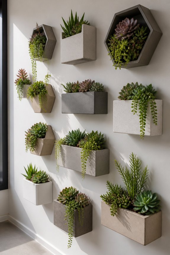 geometric succulent wall planters