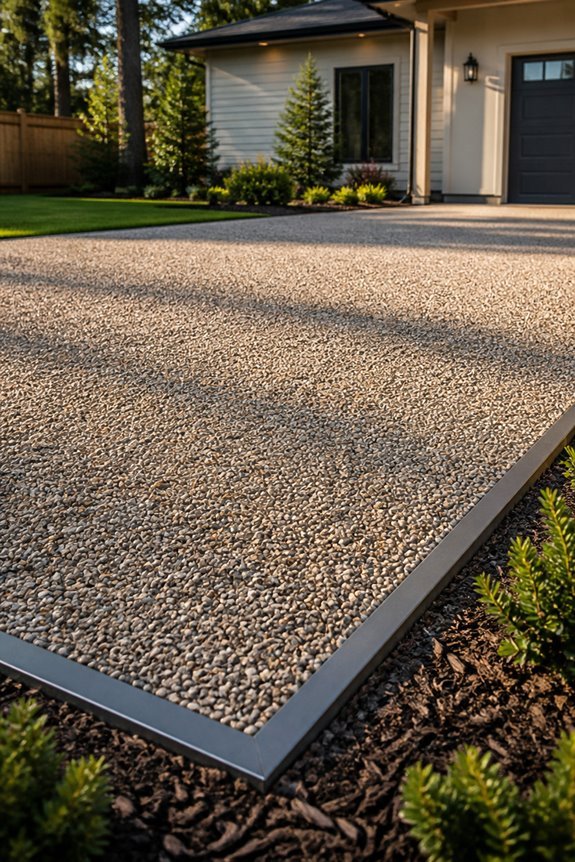 gravel parking with borders