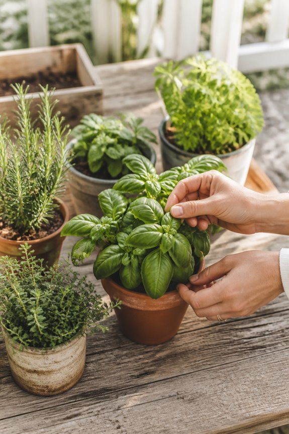 grow herbs in containers