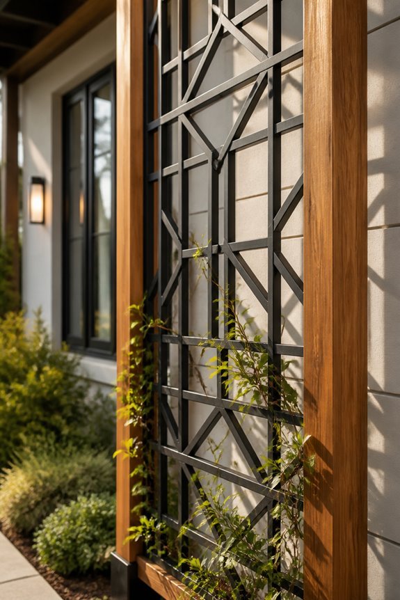 hybrid wood metal trellises