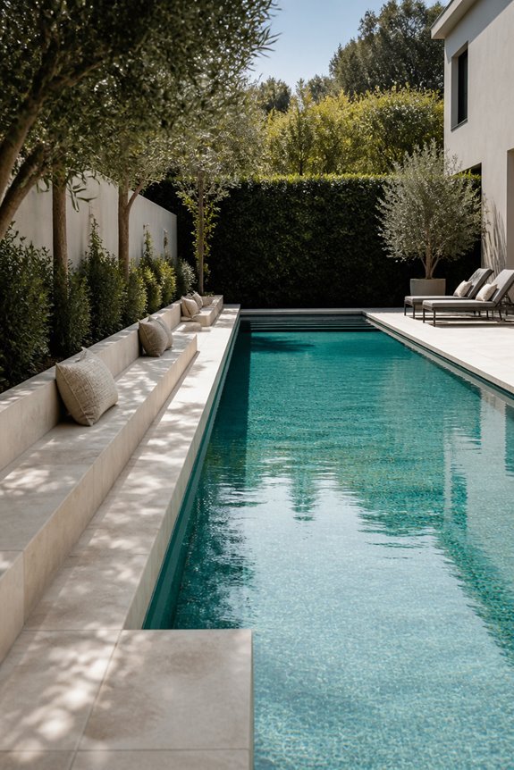 integrated seating minimalist pool