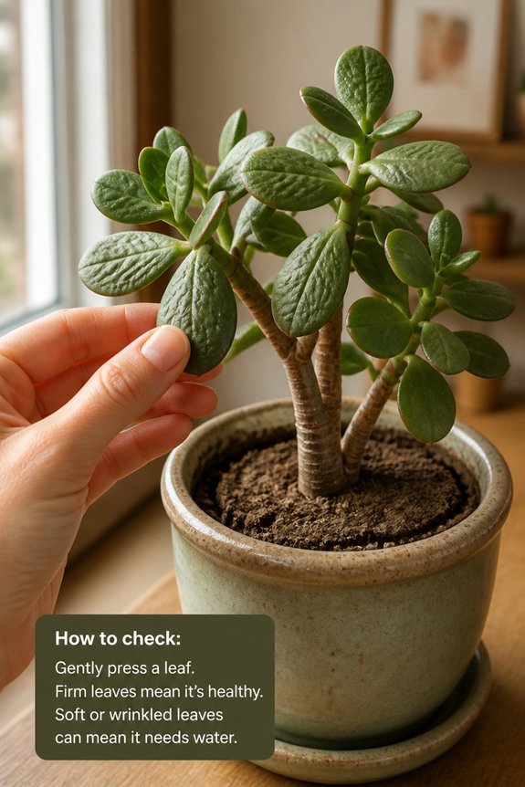 jade plant water indicators