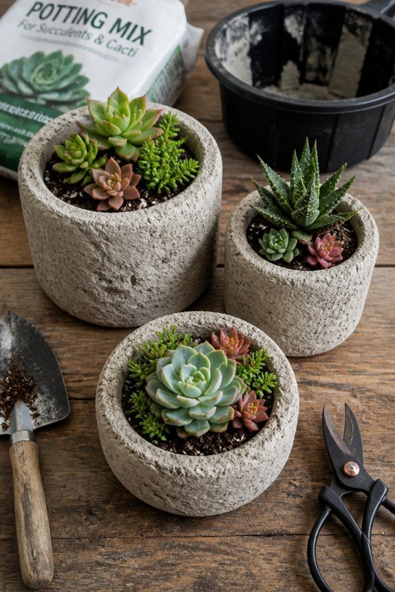 lightweight stone look planters
