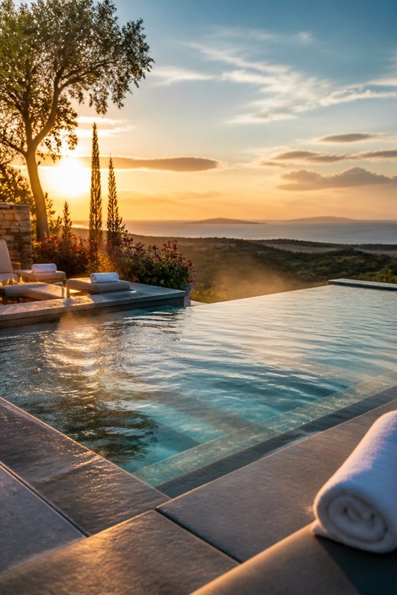 luxury backyard infinity hot tub