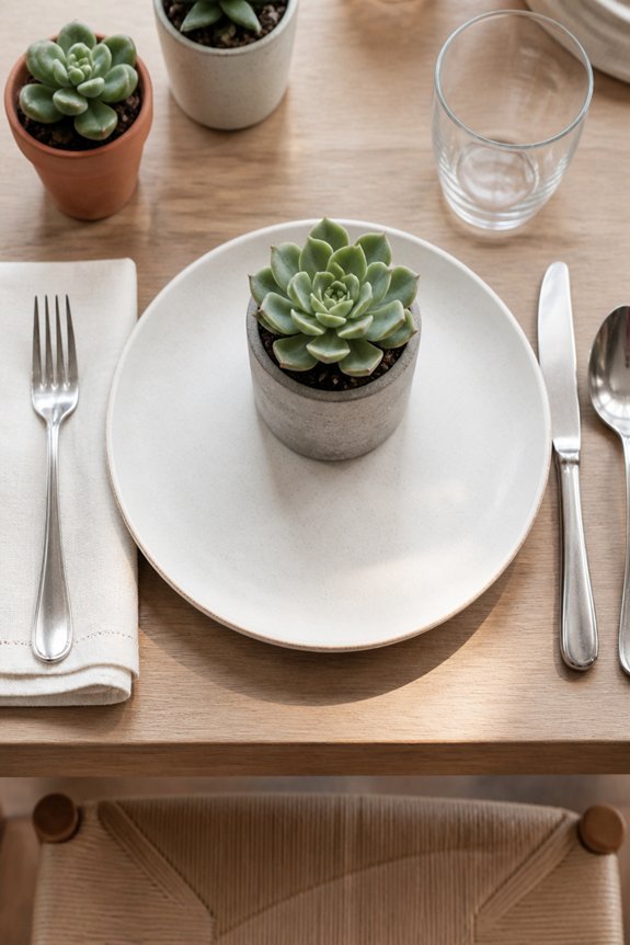 mini succulents as favors