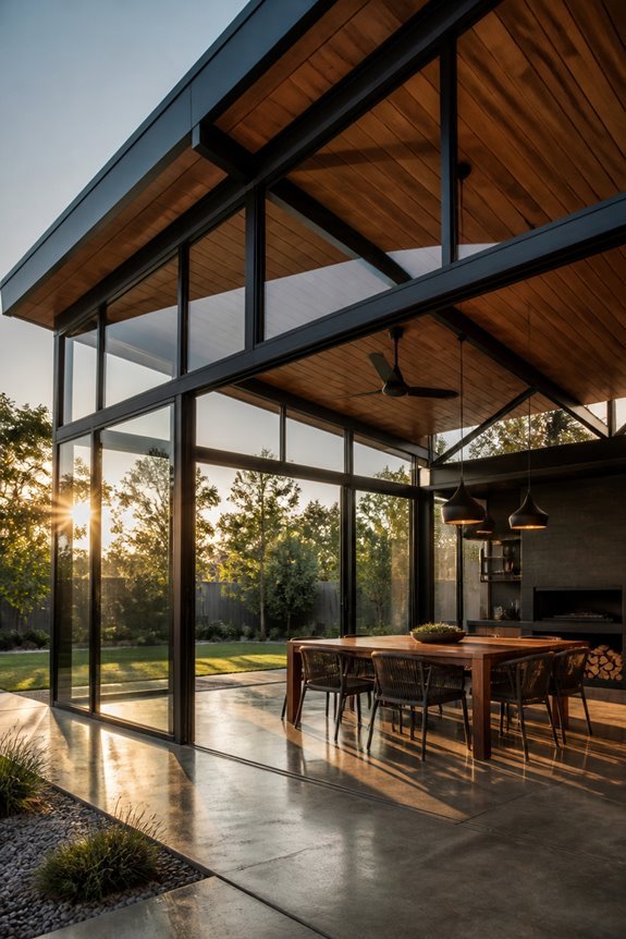 minimalist glass pavilion design