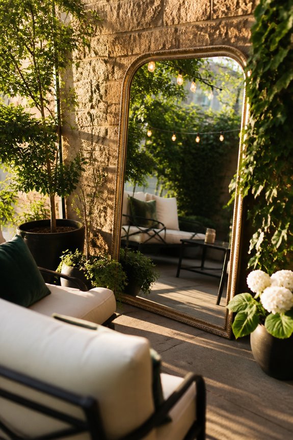 mirrors enhance patio space