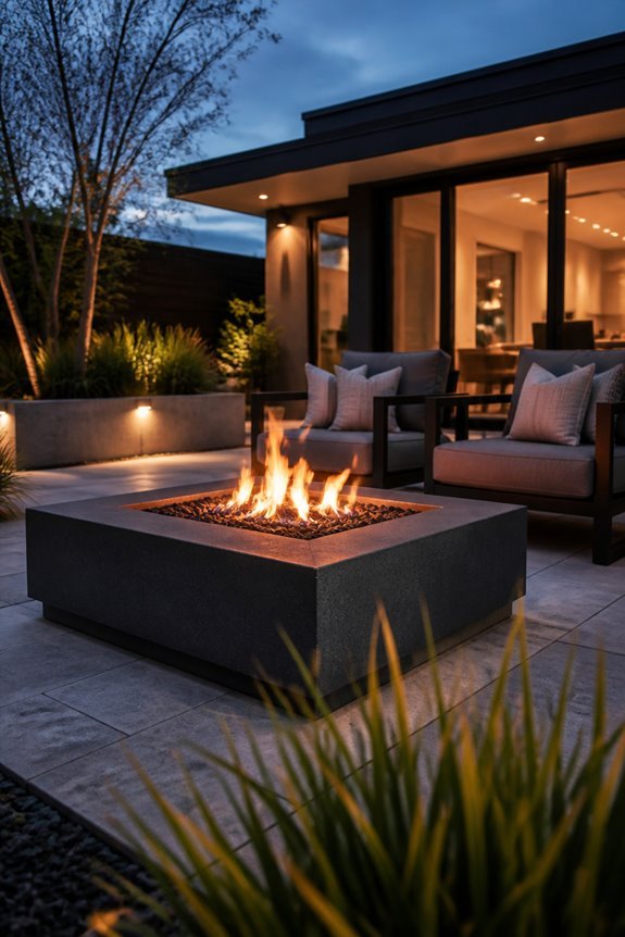 modern concrete firepit elegance