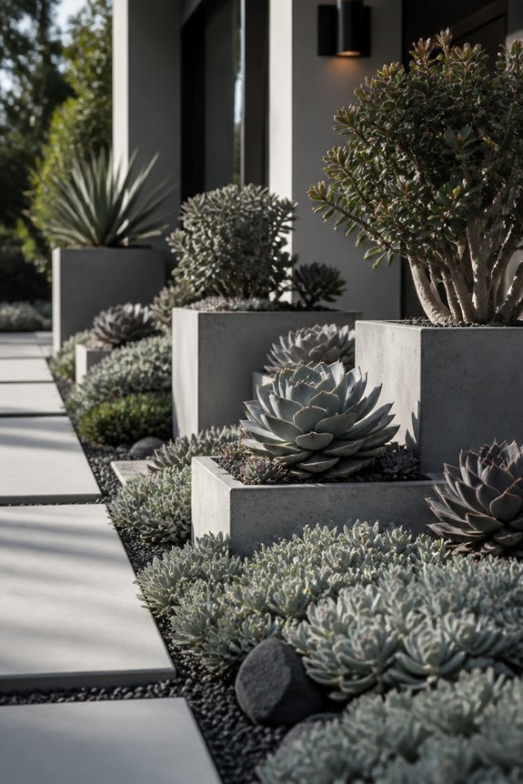 monochrome elegance in landscaping