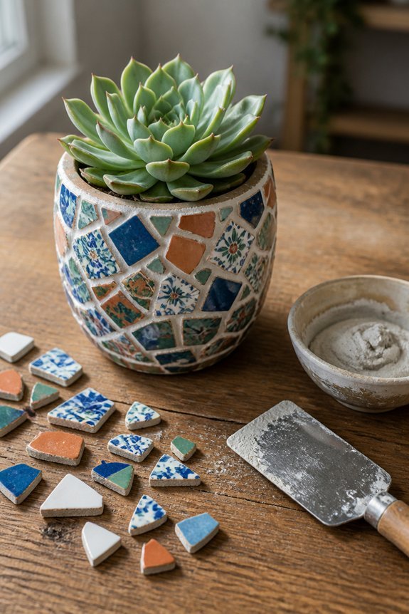 mosaic planters for succulents